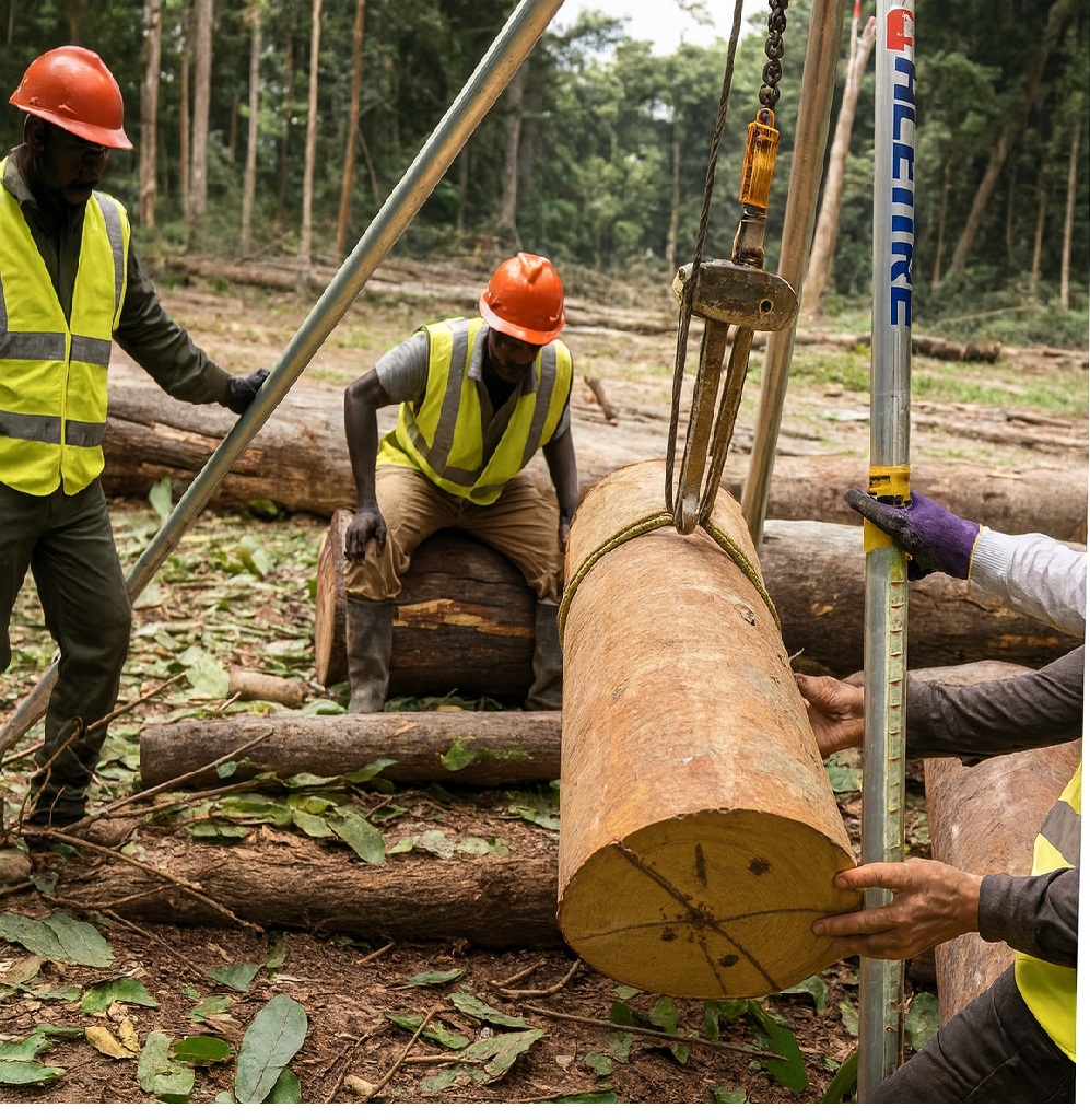 Mesure d’un tronc en forêt tropicale