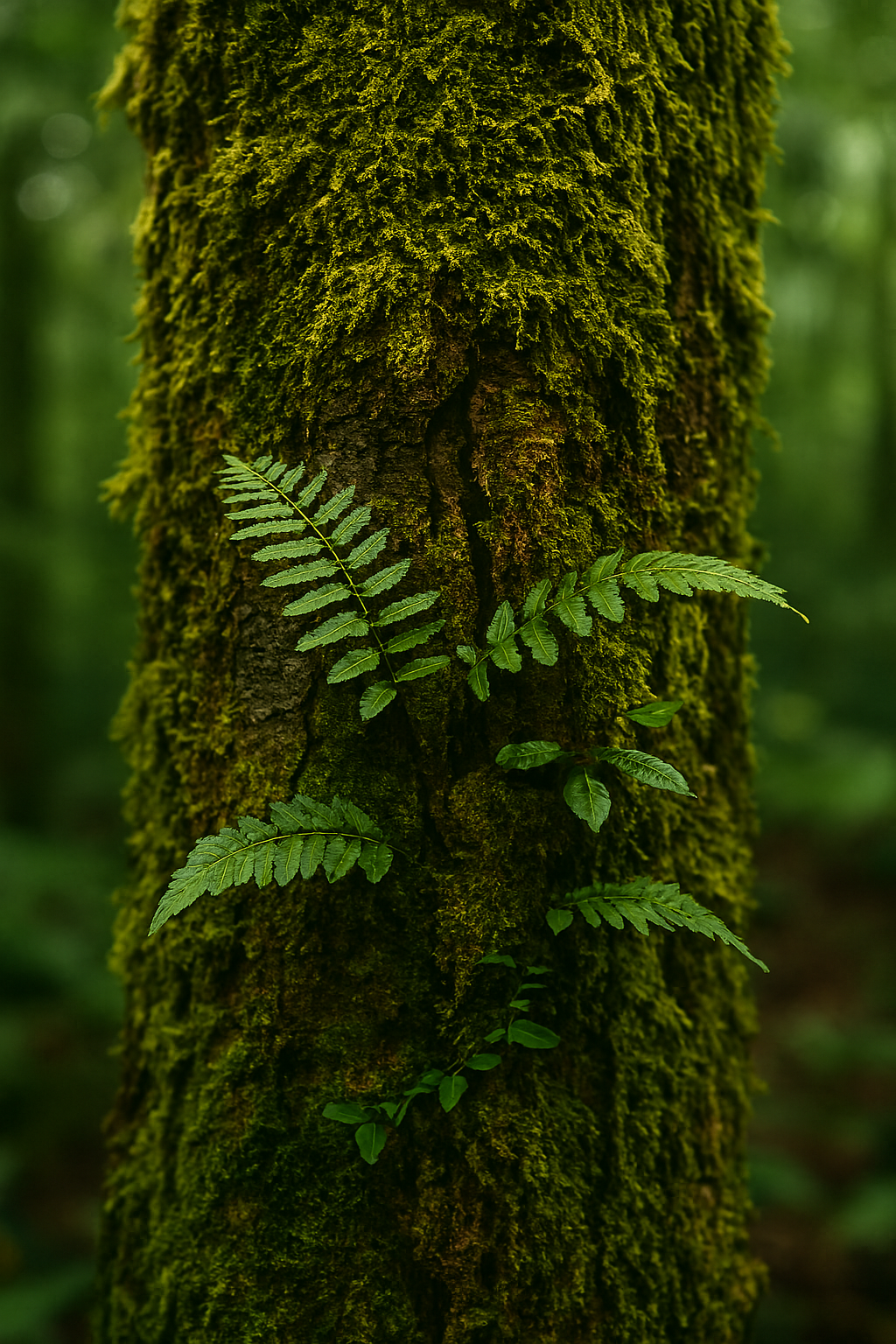 Jeune pousse sur tronc africain.